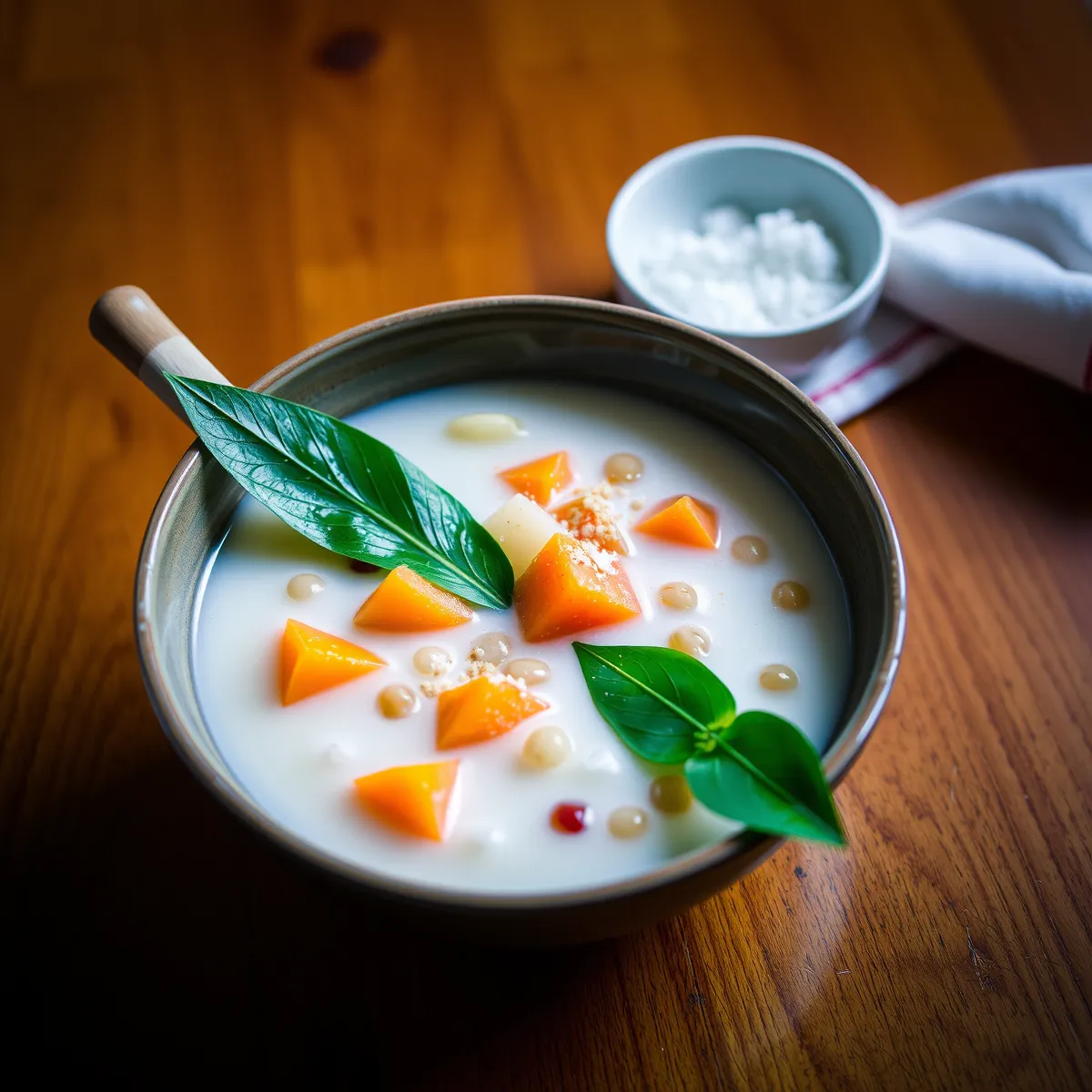 Simple and Delicious Vegan Vietnamese Sweet Soup Dessert Recipe with Fruits and Coconut Milk