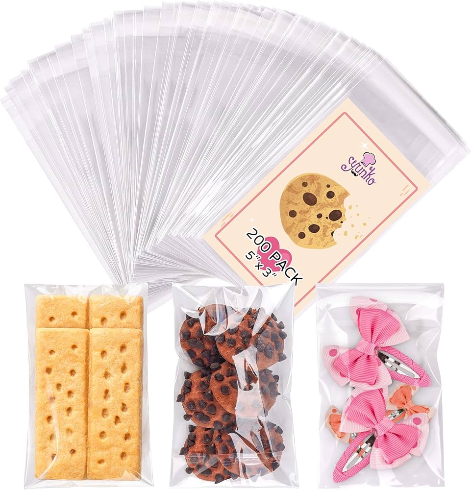 Premium Cookie Bags for Packaging – Self-Sealing & Clear Cellophane Treat Bags