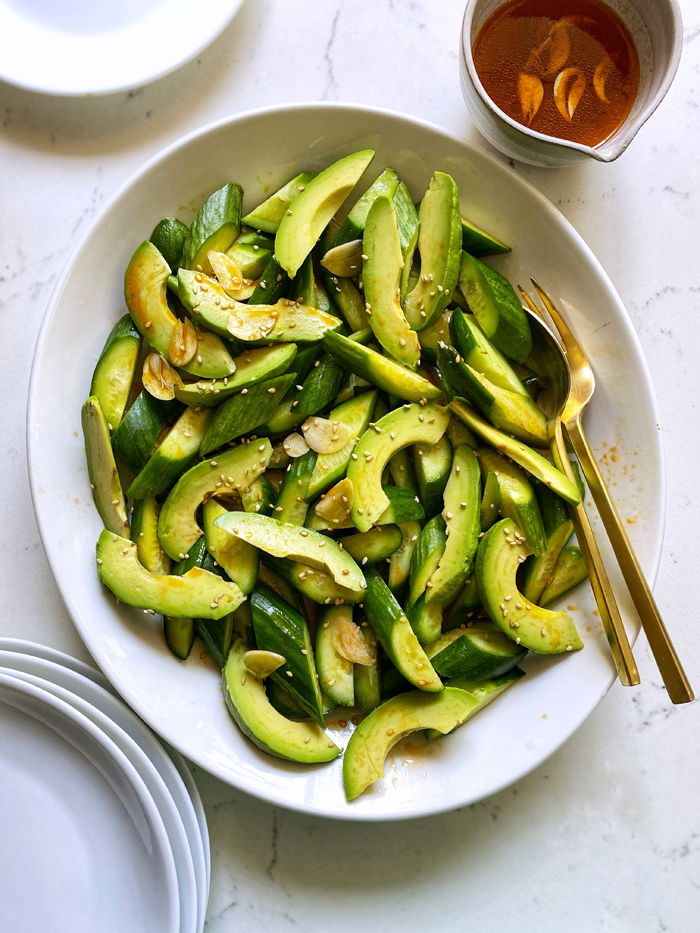 Spicy Asian Salad with Avocado Dressing