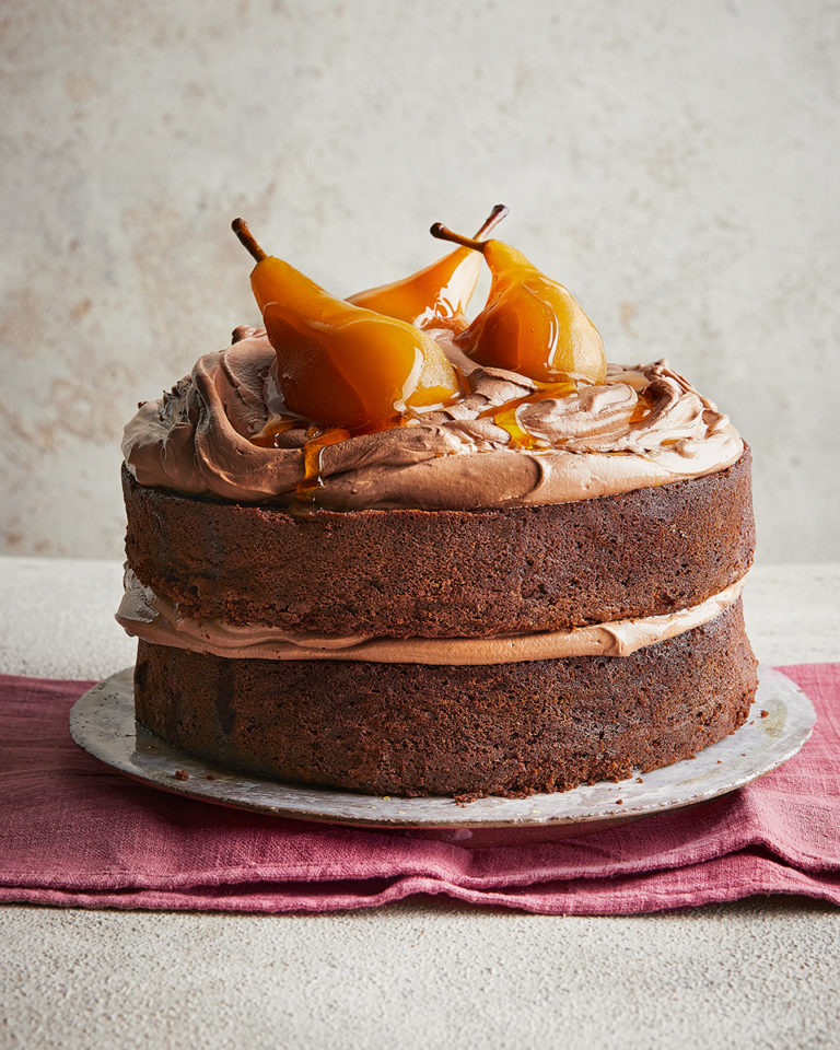 Caramelized Pear Chocolate Cake