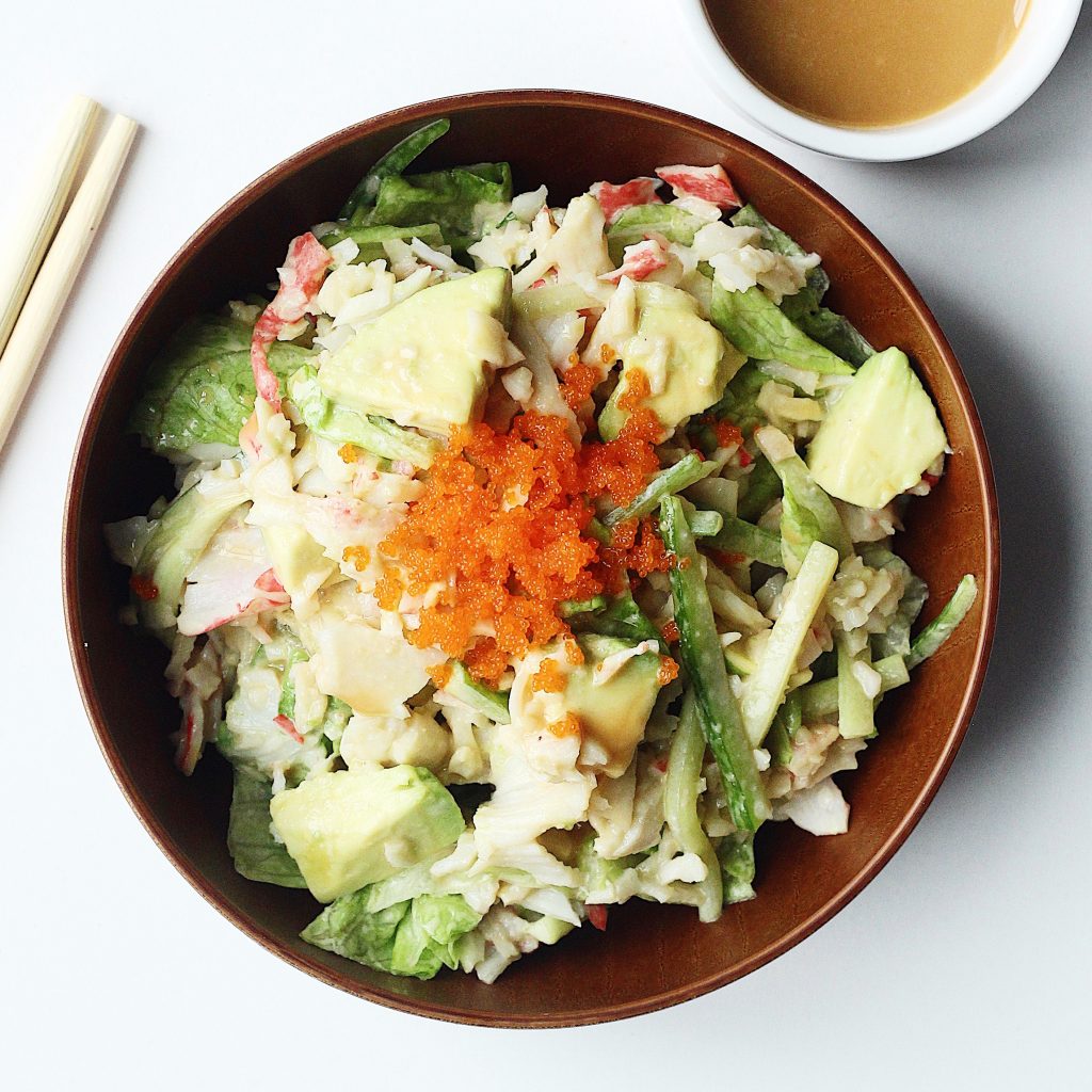 Spicy Asian Salad with Avocado Dressing