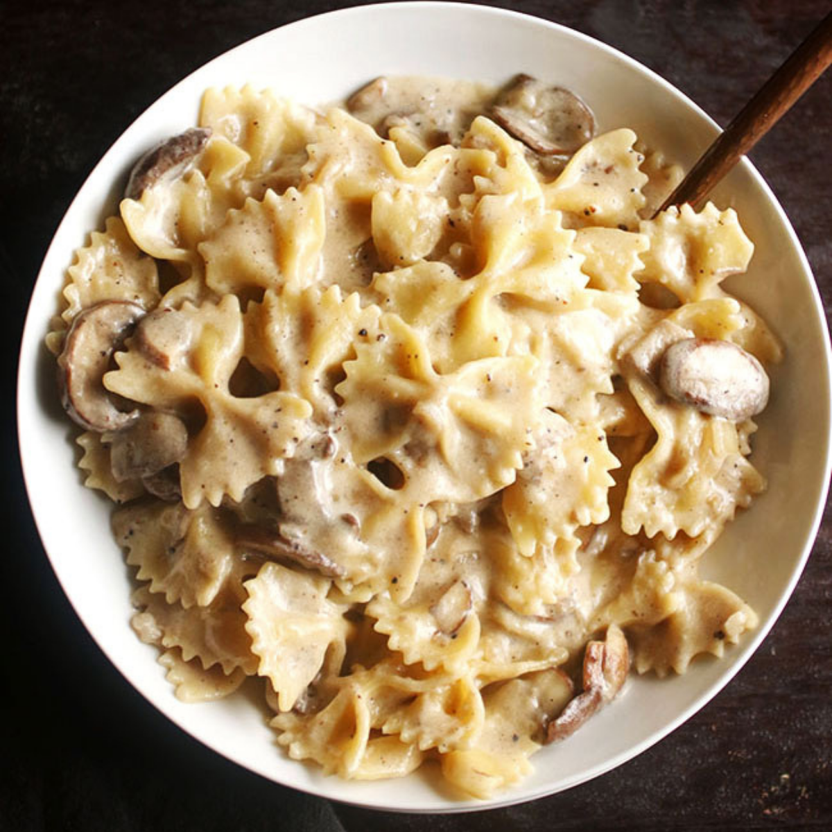 Mushroom Pasta with Melted Cheese