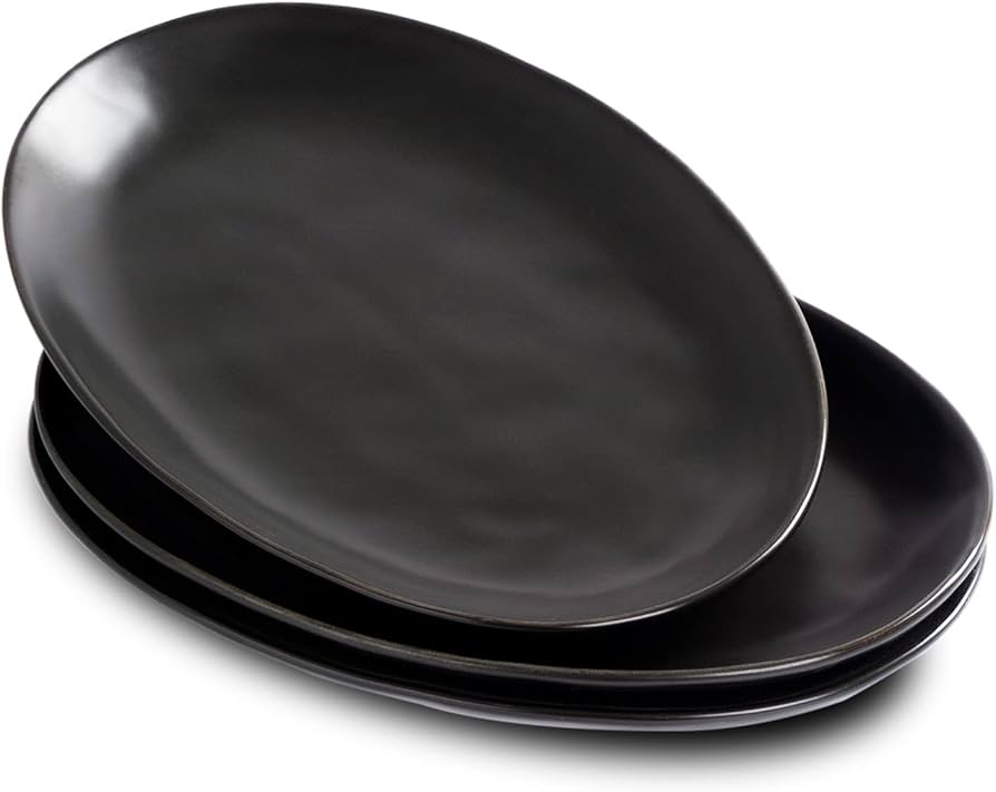 Black Rectangular Oval Appetizer Plates – Perfect for Catering and Parties