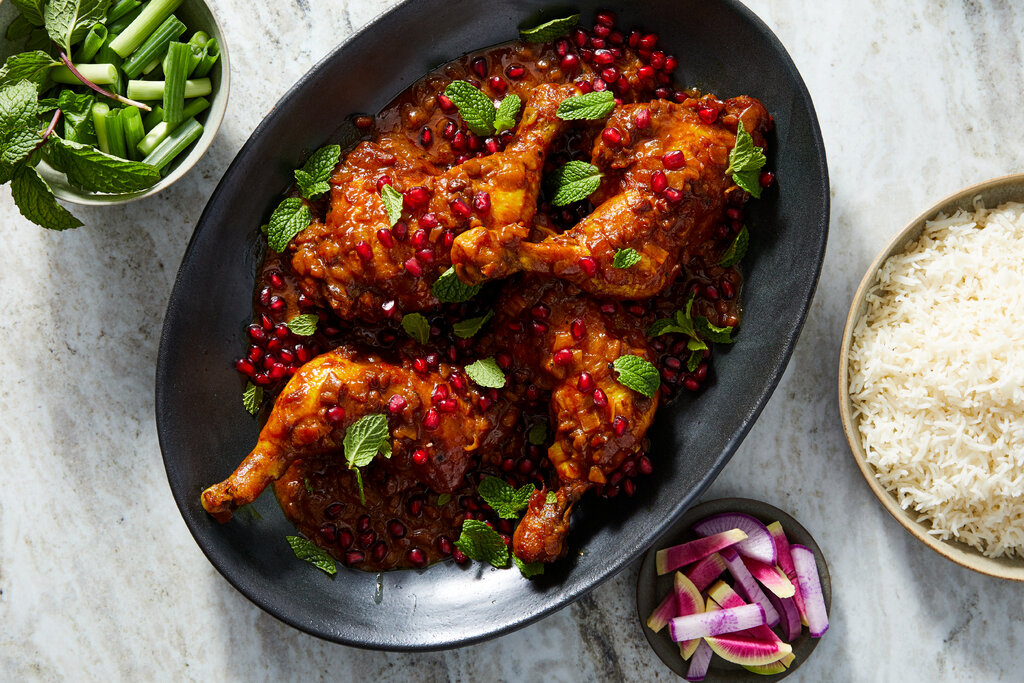 Spicy Crispy Pomegranate Chicken