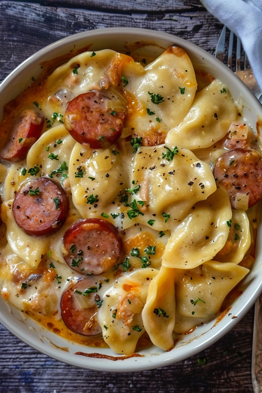 Quick and Tasty Pierogi Casserole with Kielbasa