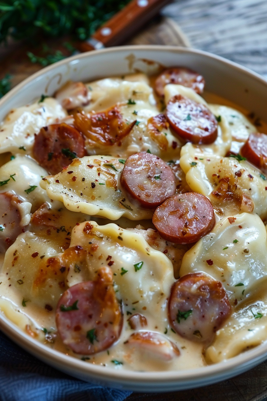 Quick and Tasty Pierogi Casserole with Kielbasa