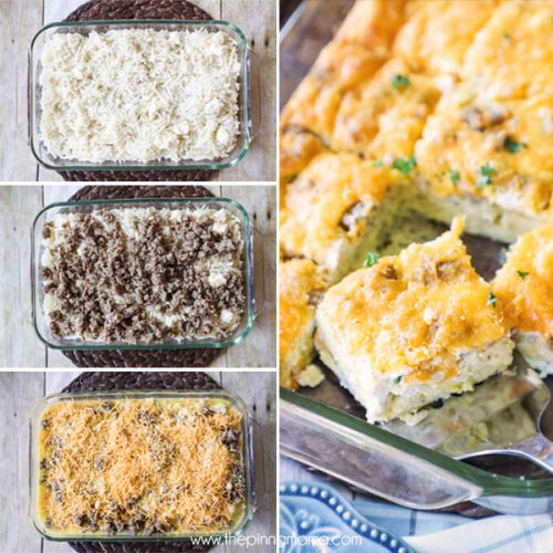 Make Ahead Breakfast Casserole with Cream Cheese for Busy Mornings