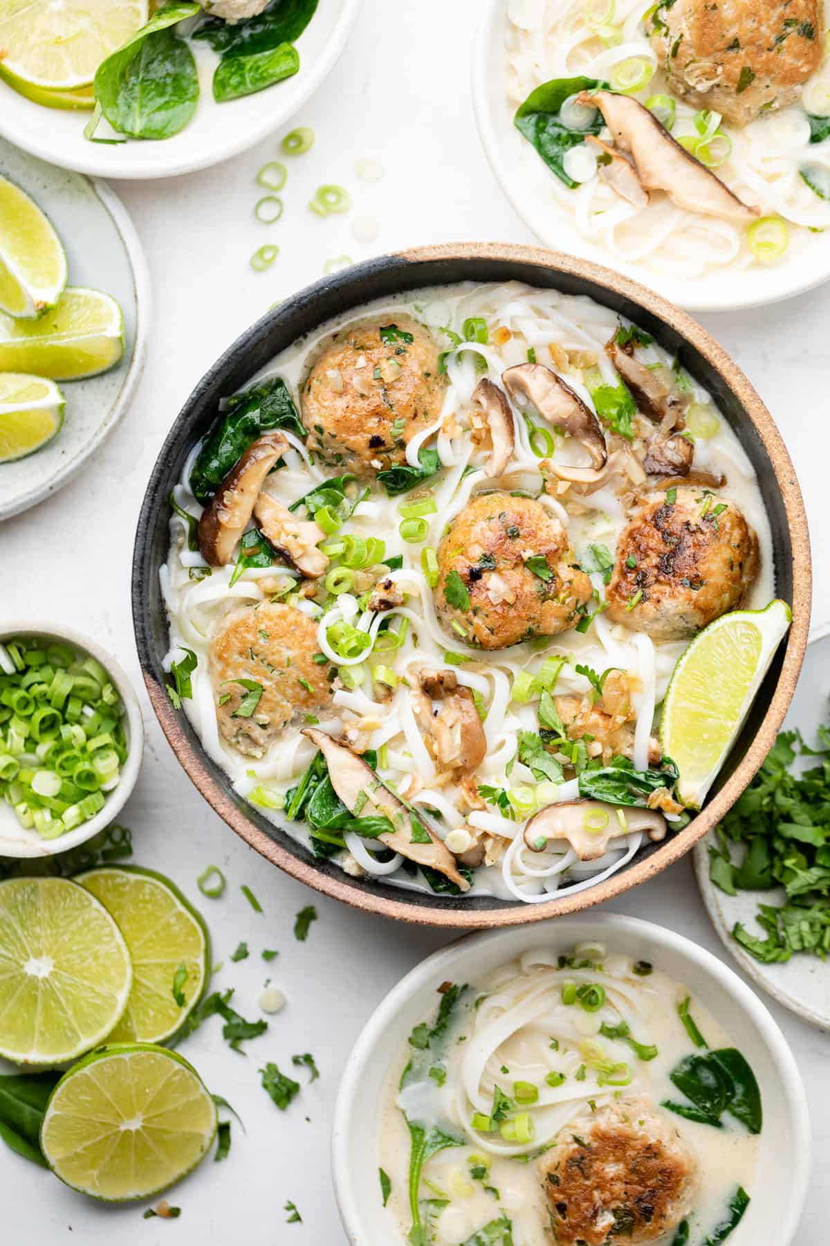 Make Thai Inspired Chicken Meatball Soup: Quick Weeknight Dinner!